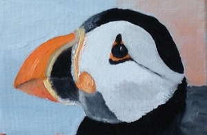 Another puffin! Oil on canvas