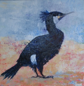 Cormorant, oil on canvas